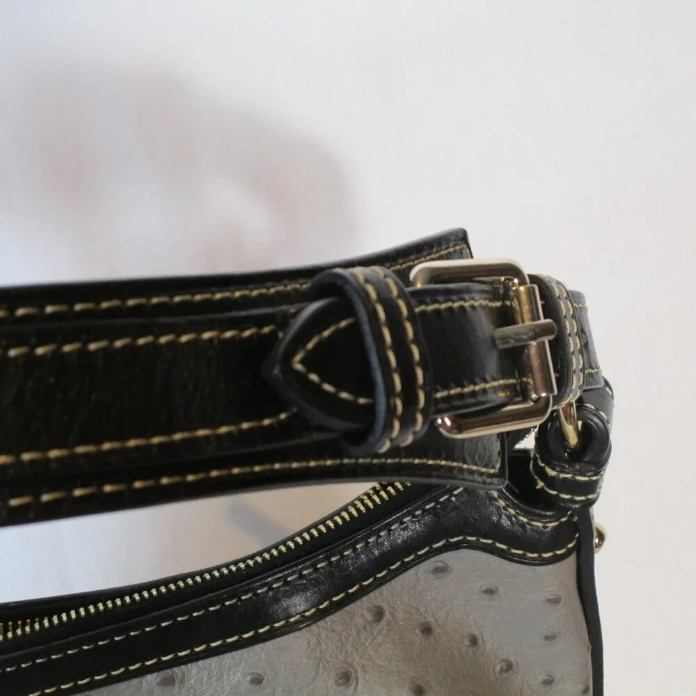 Dooney & Bourke Embossed Ostrich Style Leather Bag, Wallet, Checkbook Cover EUC